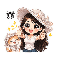 甜美幸運女孩與貓_1