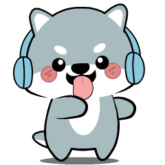 Cute Grey Dog 2 : Animated Stickers