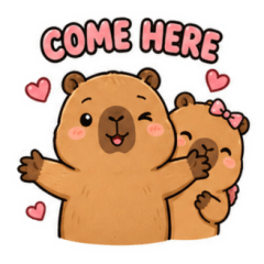 Cute Couple Capybara