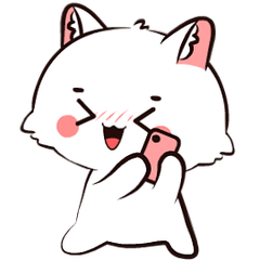 White Cat v1 : Animated Stickers