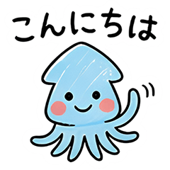 Squid Character Stickers