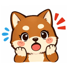 Shiba dog anime stamp
