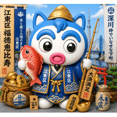 Shichifuku Neko Fukkawa Lucky Koto Cat