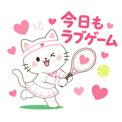 Cute Tennis Pun Cat Stickers