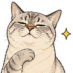 Sarcastic White-Gray Tabby Cat