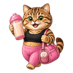 Gym Cat Everyday Stickers