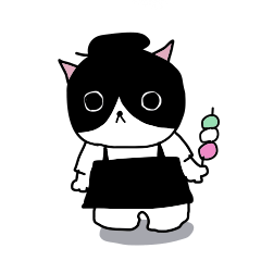 A cat working at a Japanese sweets shop
