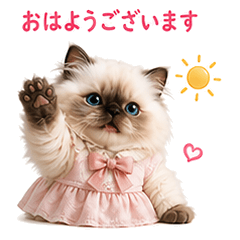Fluffy Cat Polite Formal Stickers