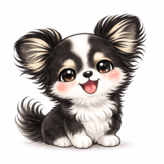Momo Cute Black and White Chihuahua
