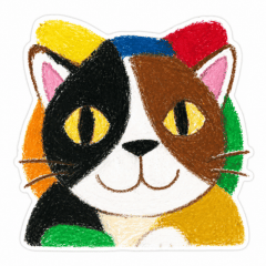 A cat stamp drawn by my daughter