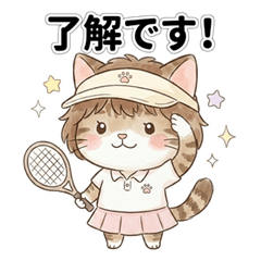 Tennis Cat Greeting Stickers