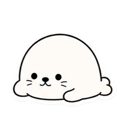 Cute and fluffy seals daily lifeSticker3
