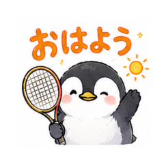 Beginner Penguin Tennis Stickers