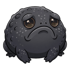 Gloomy Black Rain Frog
