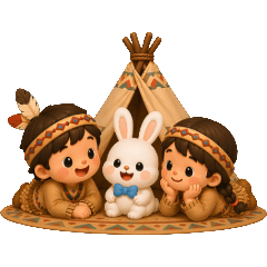 ♡雲朵兔兔68♡兔兔與印地安人奇遇♡