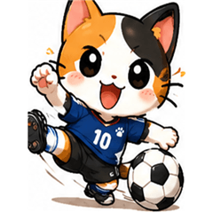 Soccer Calico Cat Stickers