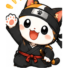 Ninja Calico Black Cat Stickers
