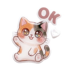 Squishy Jelly Cat Sticker Style