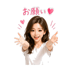 Cute Girl Stickers Heart-Flutter Phrases