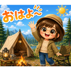 Cute Solo Camping Girl Stickers Vol.2