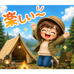 Cute Solo Camping Girl Stickers Vol.3
