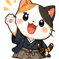 Swordsman Calico Cat Stickers