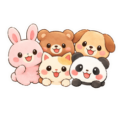 Cute Animals Stickers Polite Daily