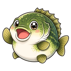 Cute Bass Fishing Stickers