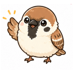 Cute Sparrow Daily Greeting Stickers