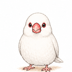 White Java Sparrow Stickers.