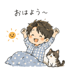 Easygoing Boy & Cat [Daily Life]