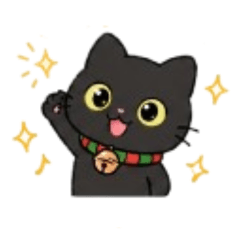 Black Cat Cute Nacchan Stickers