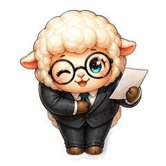 Fluffy Sheep Work Polite Stickers