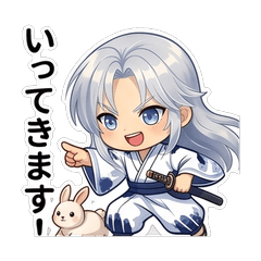 Silver Haired Samurai Chibi Stickers