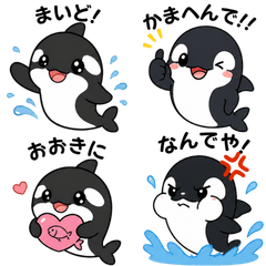 Kawaii Orca Stickers (Kansai Dialect)