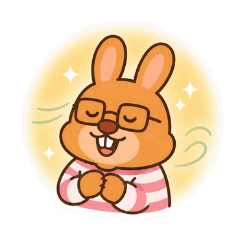 Daily Glasses Rabbit Stickers 8