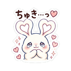 Fluffy Bunny Love & Feels Stickers