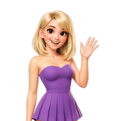 Chompoo, short blonde hair
