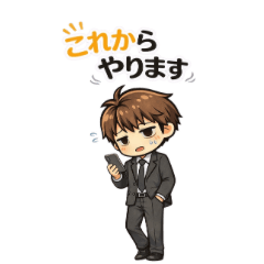 tired office worker kenta stickers