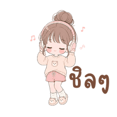 Cute Bun Hair Chibi Girl Daily Stickers
