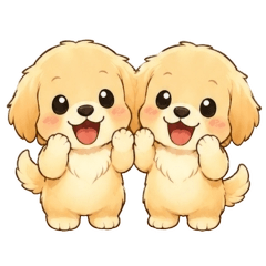 Two Golden Retrievers: Daily Greetings