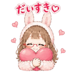 Cute Bunny Girl Everyday Stickers