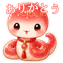 cute red snake daily stickers