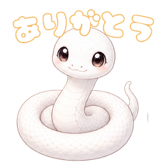 cute white snake healing stickers