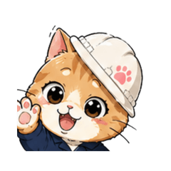 Construction Cat Stickers for Work