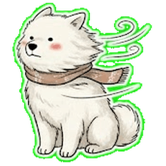 Frozen Fluff: The Stoic Samoyed