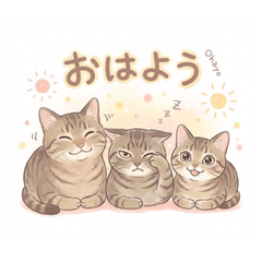 Tabby Trio: Mom & Her Boys