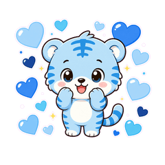Blue Tiger Stickers for daily & fan life