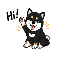 Sassy Black Shiba Inu Dog Stickers