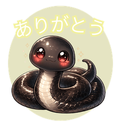 gentle black snake stickers